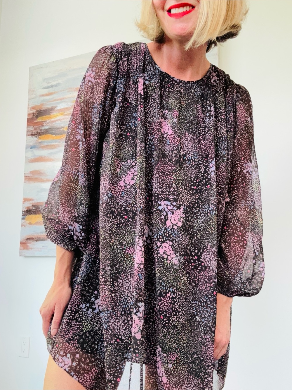 ARITZIA Wilfred Elba Dress Daydreamer Floral Long Sleeve XS